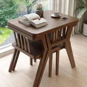 Modern Wooden Dining Table with Unique Leg Design